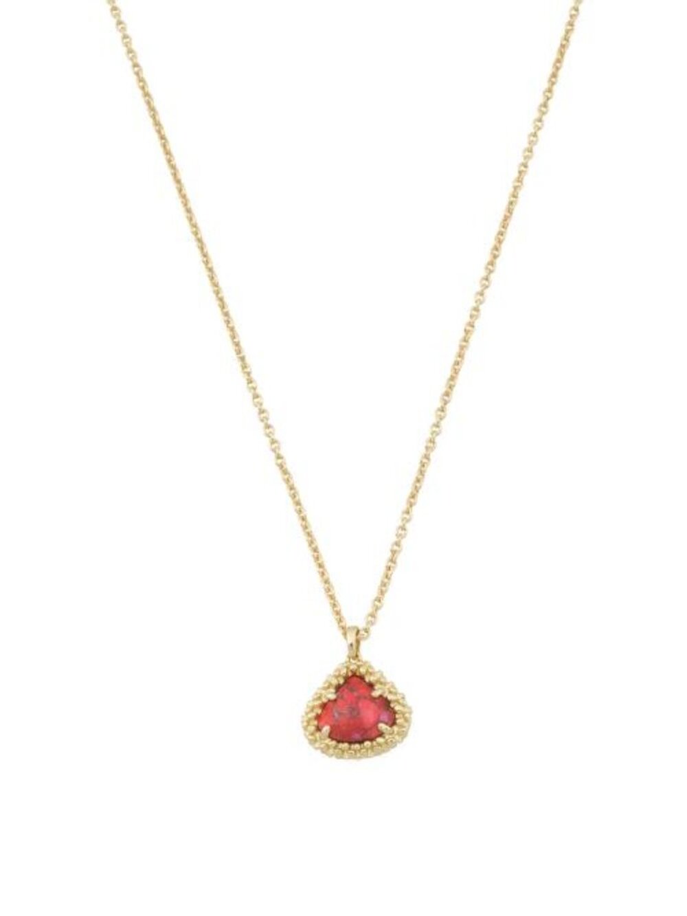 KENDRA SCOTT Gold Red Fuchsia Magnesite Framed Kendall Short Pendant Necklace